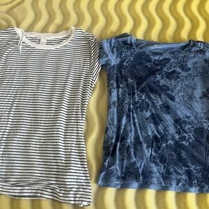 Talbots Blue and Black Floral T-Shirt and H&M T-shirt